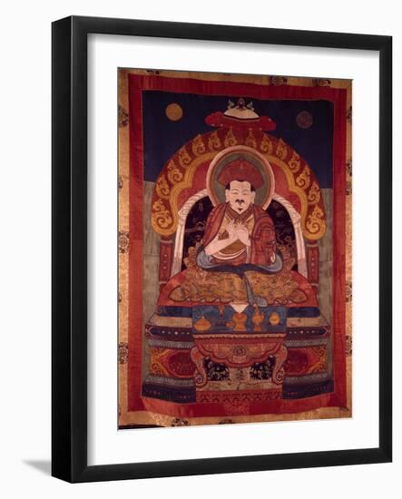 Thangka of a Drukpa Lama-null-Framed Giclee Print