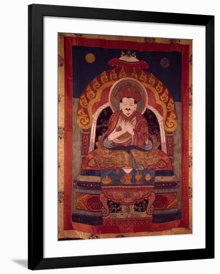 Thangka of a Drukpa Lama-null-Framed Giclee Print