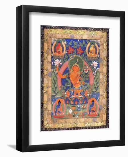 Thangka of Arapachana Manjushri-null-Framed Giclee Print