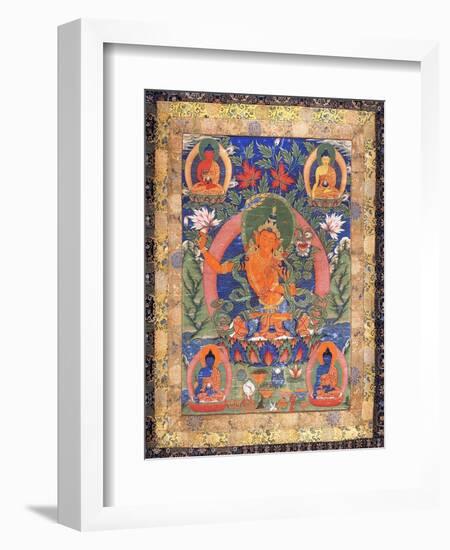 Thangka of Arapachana Manjushri-null-Framed Giclee Print