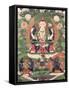 Thangka of Buddha Shakamunyi with Manjushri and Vajrapani-null-Framed Stretched Canvas