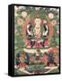 Thangka of Buddha Shakamunyi with Manjushri and Vajrapani-null-Framed Stretched Canvas
