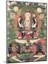 Thangka of Buddha Shakamunyi with Manjushri and Vajrapani-null-Mounted Premium Giclee Print