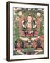 Thangka of Buddha Shakamunyi with Manjushri and Vajrapani-null-Framed Giclee Print