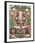 Thangka of Buddha Shakamunyi with Manjushri and Vajrapani-null-Framed Giclee Print