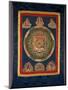 Thangka of Mandala of Chakrasamvara in Fierce Form with Red Prajna, Vajravarahi, 19th-20th Century-null-Mounted Giclee Print