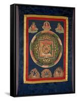 Thangka of Mandala of Chakrasamvara in Fierce Form with Red Prajna, Vajravarahi, 19th-20th Century-null-Framed Stretched Canvas