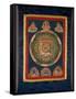 Thangka of Mandala of Chakrasamvara in Fierce Form with Red Prajna, Vajravarahi, 19th-20th Century-null-Framed Stretched Canvas