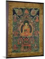 Thangka of Shakyamuni Buddha with Eleven Figures, 19th-20th Century-null-Mounted Giclee Print