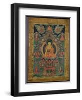 Thangka of Shakyamuni Buddha with Eleven Figures, 19th-20th Century-null-Framed Giclee Print