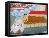 Thangka Painting of Buddha's Mother Dreaming of a White Elephant, Bhaktapur, Nepal, Asia-Godong-Framed Stretched Canvas