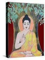 Thangka Painting of the Buddha Giving a Blessing, Kathmandu, Nepal, Asia-Godong-Stretched Canvas