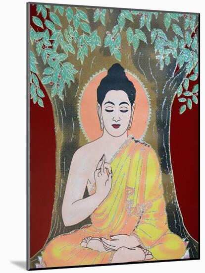 Thangka Painting of the Buddha Giving a Blessing, Kathmandu, Nepal, Asia-Godong-Mounted Photographic Print