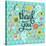 Thank You! Bright Cartoon Card Made of Flowers and Butterflies. Floral Background in Summer Colors-smilewithjul-Stretched Canvas