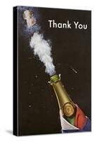 Thank You, Champagne Blowing Cork-null-Stretched Canvas