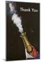 Thank You, Champagne Blowing Cork-null-Mounted Art Print
