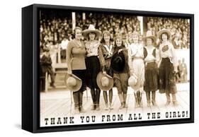 Thank You from all the Girls, Cowgirls-null-Framed Stretched Canvas