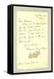 Thank You Note from Florence Nightingale, 18th November 1901-null-Framed Stretched Canvas