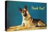 Thank You? Quizzical German Shepherd-null-Stretched Canvas