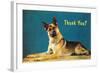 Thank You? Quizzical German Shepherd-null-Framed Art Print