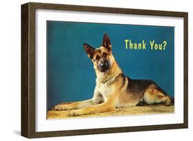 Thank You? Quizzical German Shepherd-null-Framed Art Print