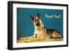 Thank You? Quizzical German Shepherd-null-Framed Art Print