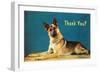 Thank You? Quizzical German Shepherd-null-Framed Art Print