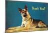 Thank You? Quizzical German Shepherd-null-Mounted Art Print