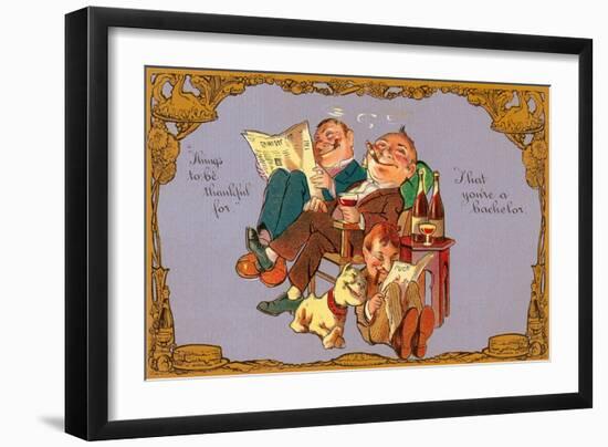 Thankful to Be a Bachelor-null-Framed Art Print