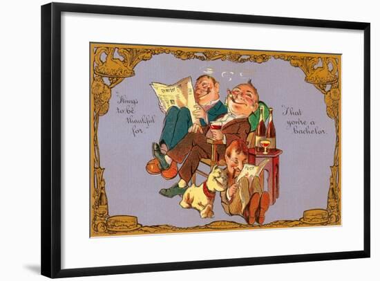 Thankful to Be a Bachelor-null-Framed Art Print