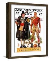 "Thanksgiving, 1628/1928," Saturday Evening Post Cover, November 24, 1928-Joseph Christian Leyendecker-Framed Giclee Print