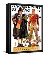 "Thanksgiving, 1628/1928," Saturday Evening Post Cover, November 24, 1928-Joseph Christian Leyendecker-Framed Stretched Canvas