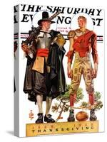 "Thanksgiving, 1628/1928," Saturday Evening Post Cover, November 24, 1928-Joseph Christian Leyendecker-Stretched Canvas