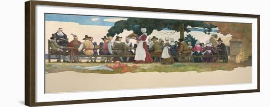 Thanksgiving Banquet, 1940-Newell Convers Wyeth-Framed Premium Giclee Print