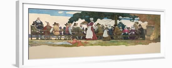 Thanksgiving Banquet, 1940-Newell Convers Wyeth-Framed Premium Giclee Print