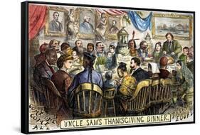 Thanksgiving Cartoon, 1869-Thomas Nast-Framed Stretched Canvas