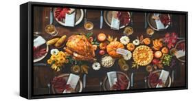 Thanksgiving Celebration Traditional Dinner-AlexRaths-Framed Stretched Canvas