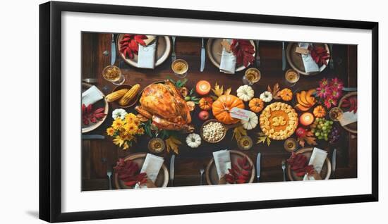 Thanksgiving Celebration Traditional Dinner-AlexRaths-Framed Photographic Print