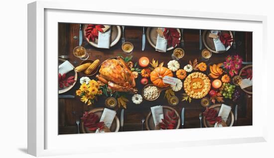 Thanksgiving Celebration Traditional Dinner-AlexRaths-Framed Photographic Print