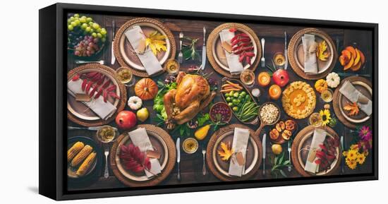 Thanksgiving Celebration Traditional Dinner-AlexRaths-Framed Stretched Canvas