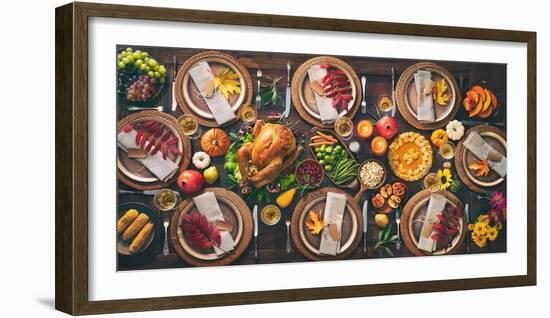 Thanksgiving Celebration Traditional Dinner-AlexRaths-Framed Photographic Print