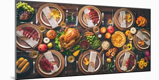 Thanksgiving Celebration Traditional Dinner-AlexRaths-Mounted Photographic Print