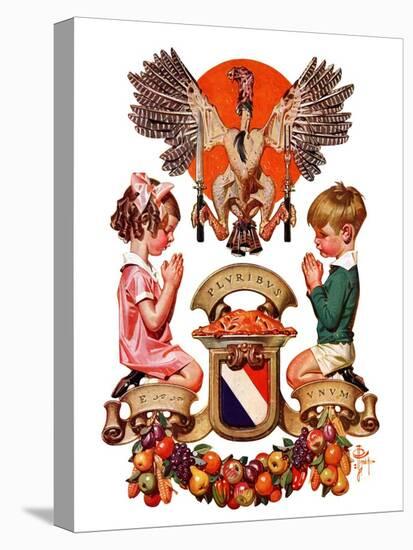 "Thanksgiving Crest,"November 26, 1932-Joseph Christian Leyendecker-Stretched Canvas