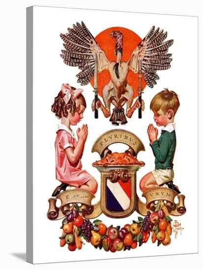 "Thanksgiving Crest,"November 26, 1932-Joseph Christian Leyendecker-Stretched Canvas