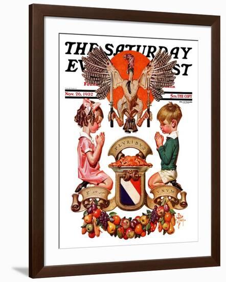 "Thanksgiving Crest," Saturday Evening Post Cover, November 26, 1932-Joseph Christian Leyendecker-Framed Giclee Print
