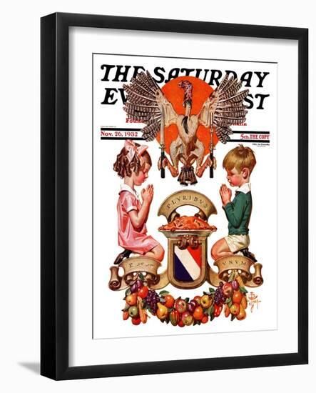 "Thanksgiving Crest," Saturday Evening Post Cover, November 26, 1932-Joseph Christian Leyendecker-Framed Giclee Print