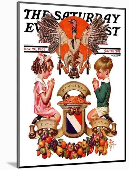 "Thanksgiving Crest," Saturday Evening Post Cover, November 26, 1932-Joseph Christian Leyendecker-Mounted Giclee Print