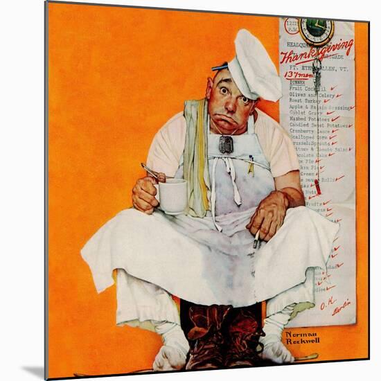 "Thanksgiving Day Blues", November 28,1942-Norman Rockwell-Mounted Giclee Print