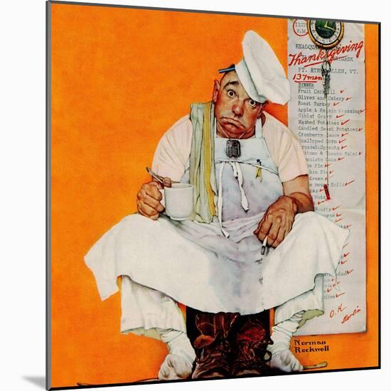 "Thanksgiving Day Blues", November 28,1942-Norman Rockwell-Mounted Giclee Print