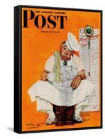 "Thanksgiving Day Blues" Saturday Evening Post Cover, November 28,1942-Norman Rockwell-Framed Stretched Canvas